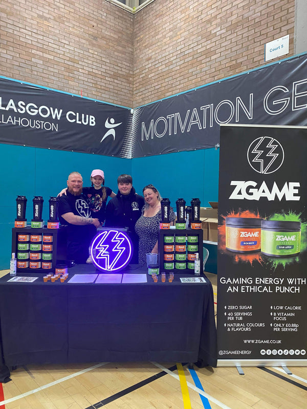 Z Game Energy, healthier alternative to energy drinks, launch event at Glasgow Gaming Market