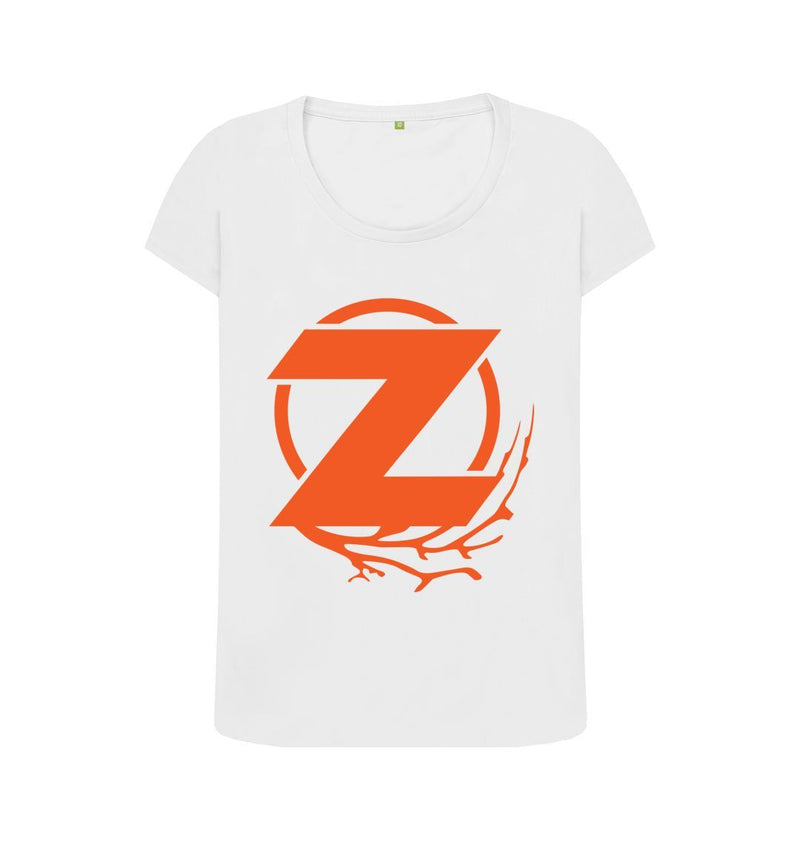 White Z Game 100% Certified Organic Cotton Women's Scoop Neck T-shirt