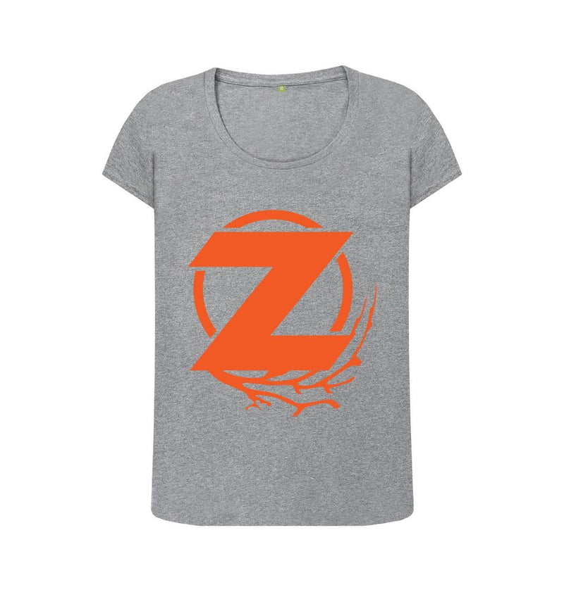 Athletic Grey Z Game 100% Certified Organic Cotton Women's Scoop Neck T-shirt