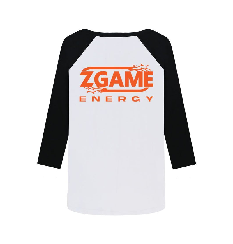 Black-White Z Game 100% Certified Organic Cotton Women's Baseball T-shirt